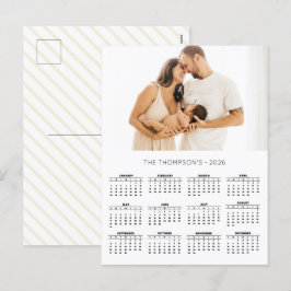 家族モダン写真2026カレンダー12か月 シーズンポストカード