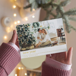 家族モダン写真 |年賀状 箔シーズンポストカード