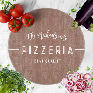 家族モダン名パーソナライズされたタイポグラフィピザ カッティングボード