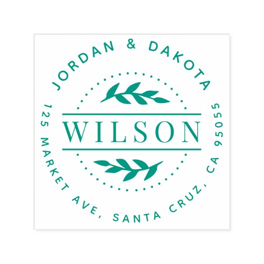 家族モダン名植物学差出人住所 セルフインキングスタンプ (デザイン)