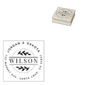 家族モダン名植物学差出人住所 ラバースタンプ (押印)