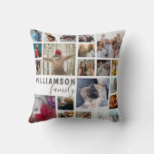 家族モダン名21フォトコラージュ クッション (裏面)