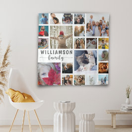 家族モダン名21フォトコラージュ タペストリー