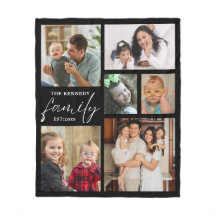 家族モダン名6フォトコラージブラック