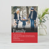 家族モダン定義クリスマス写真 シーズンカード (スタンド正面)