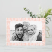家族モダン愛はっきりしたピンク写真バレンタインデー シーズンカード (スタンド正面)