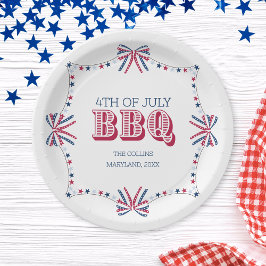 家族モダン懇親会BBQ 7月4日の夏パーティー ペーパープレート