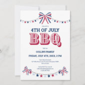 家族モダン懇親会BBQ 7月4日の夏パーティー 招待状 (正面)