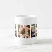 家族モダン手紙切り出し写真コラージュ コーヒーマグカップ (中央)