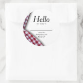 家族モダン素朴懇親会ギンガム名 ラウンドシール (バッグ)