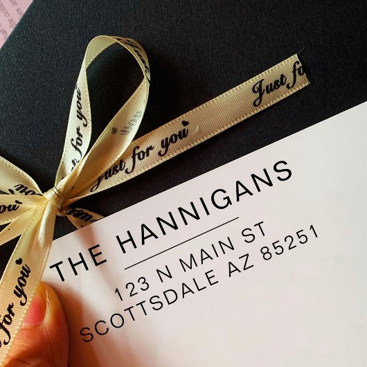 家族モダン結婚差出人住所パーソナライズされた セルフインキングスタンプ