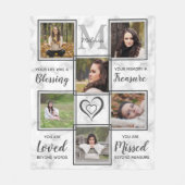 家族モダン追悼Keepsake写真コラージュ フリースブランケット (正面)