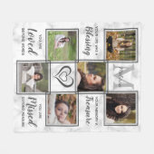 家族モダン追悼Keepsake写真コラージュ フリースブランケット (正面(横))