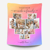 家族モダン14写真コラージュ フリースブランケット