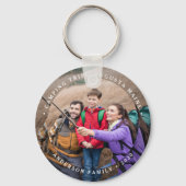 家族モダン2写真ユニーク写真 キーホルダー (正面)