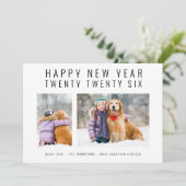 家族モダン2写真2026ハッピーニューイヤーホリデイ シーズンカード (スタンド正面)