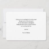 家族モダン2枚の写真スクリプトメリークリスマスカード シーズンカード (裏面)