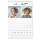 家族モダン24写真 – 白黒ミニマル カレンダー (1月 2027)