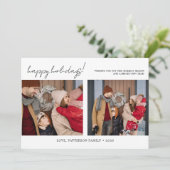 家族モダン3写真クリスマスホリデーカード シーズンカード (スタンド正面)