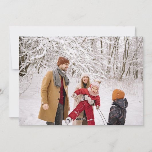 家族モダン3写真クリスマスホリデーカード シーズンカード (裏面)