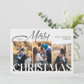 家族モダン3写真コラージクリスマス シーズンカード (スタンド正面)