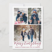 家族モダン3写真コラージュすべてメリーの シーズンカード (正面)
