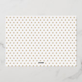 家族モダン3写真フローラルパターンクリスマス 箔シーズンカード (裏面)