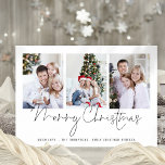 家族モダン3枚の写真スクリプトメリークリスマスカード シーズンカード<br><div class="desc">家族モダン3枚の写真スクリプトMerry Christmas.単に3つのサンプル写真を自分の写真に置き換え、下の挨拶と名前でパーソナライズする。メリークリスマスは決まった台本スタイリッシュに書かれている。デジタルダウンロードとしても利用可能。</div>