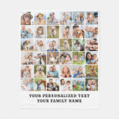 家族モダン36カスタム写真コラージュ誕生日 フリースブランケット (正面)