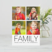 家族モダン4写真コラージュの休日の写真 シーズンカード (スタンド正面)