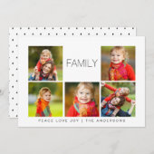 家族モダン5写真コラージュの休日の写真 シーズンカード (正面/裏面)