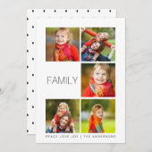 家族モダン5写真コラージュの休日の写真 シーズンカード (正面/裏面)