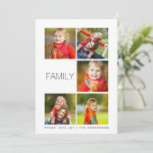 家族モダン5写真コラージュの休日の写真 シーズンカード (スタンド正面)