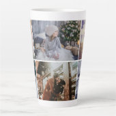 家族モダン6フォトコラージホリデー カフェラテマグ (正面)