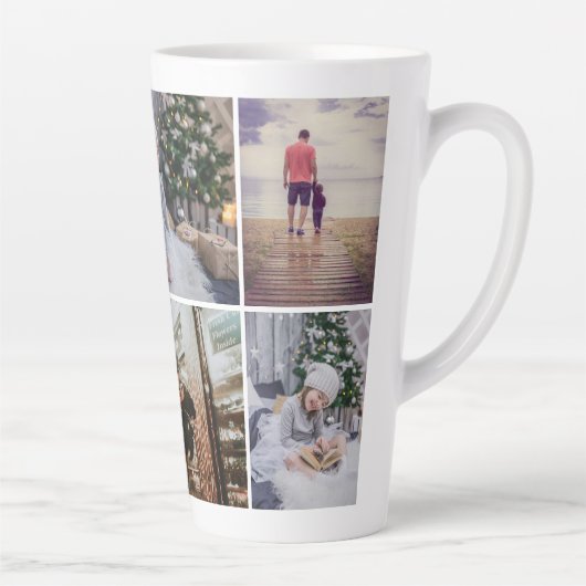 家族モダン6フォトコラージホリデー カフェラテマグ (右)