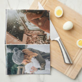 家族モダン6フォトコラージュキープサケ キッチンタオル (四つ折り)