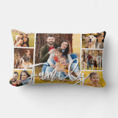 家族モダン7フォトコラージスクリプト ランバークッション (正面)