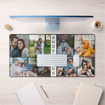 家族モダン8フォトコラージデスクマット