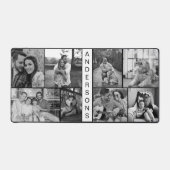 家族モダン8枚フォトコラージュ白黒 デスクマット (正面)