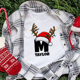 家族モノグラムののクリスマスシャツ Tシャツ