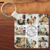 家族モノグラムのの写真コラージュ | モノグラムギフト キーホルダー (正面)