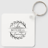 家族モノグラムのの写真コラージュ | モノグラムギフト キーホルダー (裏面)