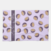 家族モノグラムのの情熱の果実の紫素晴らし キッチンタオル (横)