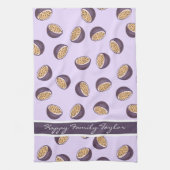 家族モノグラムのの情熱の果実の紫素晴らし キッチンタオル (縦)