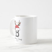 家族モノグラムのサンタクロース コーヒーマグカップ (正面左)
