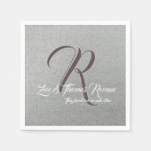 家族モノグラムのナカスタムプキン スタンダードカクテルナプキン (正面)