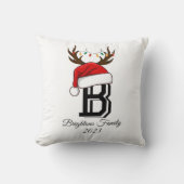 家族モノグラムの名サンタクロース クッション (正面)