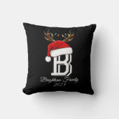 家族モノグラムの名サンタクロース クッション (正面)