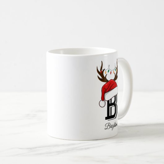 家族モノグラムの名サンタクロース コーヒーマグカップ (正面右)