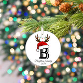 家族モノグラムの名サンタクロース セラミックオーナメント